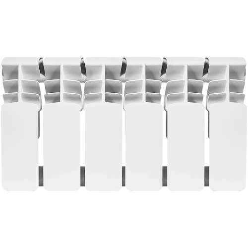 Биметаллический радиатор Rommer Plus Bm 200 - 6 секций, боковое, белый RAL9016