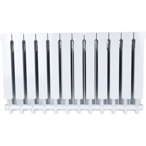 Алюминиевый радиатор STOUT VEGA 500 - 12 секции, боковое, белый RAL 9016