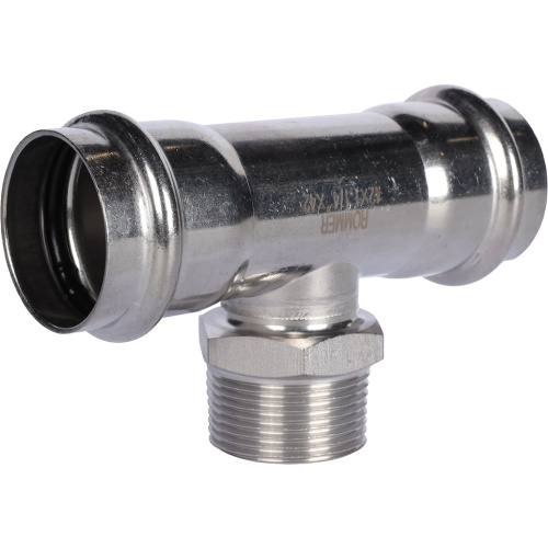 Тройник с резьбой ВПр-НР 42x11/4"x42 пресс, нержавеющая сталь Rommer