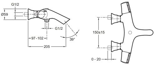 Смеситель для ванны Jacob Delafon Symbol E71684-CP Хром, термостатический