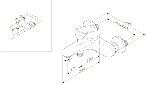 Смеситель для ванны AM.PM Like F8010016 хром