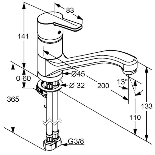 Смеситель для кухни Kludi Logo Neo 379130575 хром, низкий