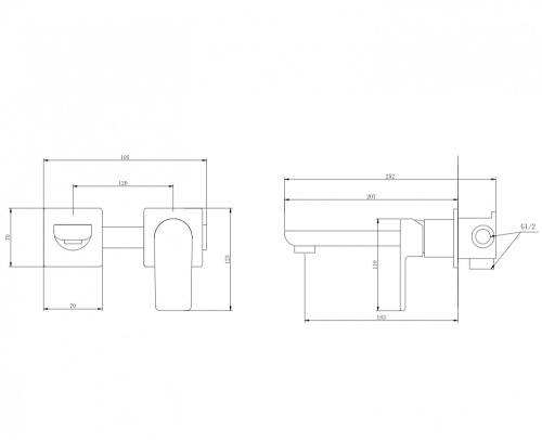 Смеситель для раковины ABBER Weiss Insel AF8082 скрытого монтажа, хром