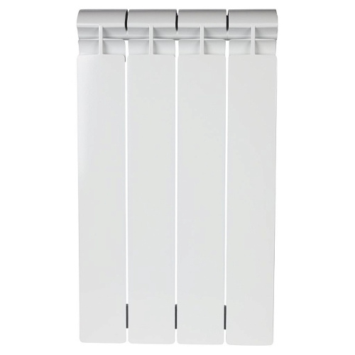 Биметаллический радиатор STOUT ALPHA 500 - 4 секции, боковое, белый RAL 9016