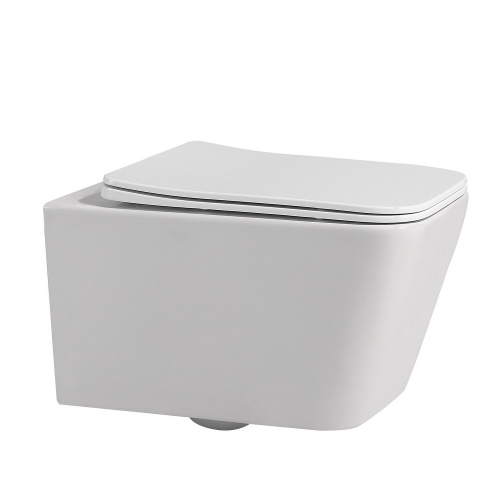 Комплект ABBER: подвесной унитаз Rechteck AC1201 белый, инсталляция AC0105, клавиша AC0121MCH матовый хром