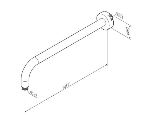 Держатель для верхнего душа Am.Pm F0500701 настенный 390 мм, хром