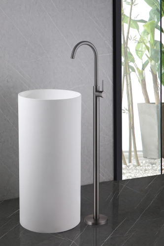 Смеситель для раковины ABBER Wasser Kreis AF8141NG напольный, никель