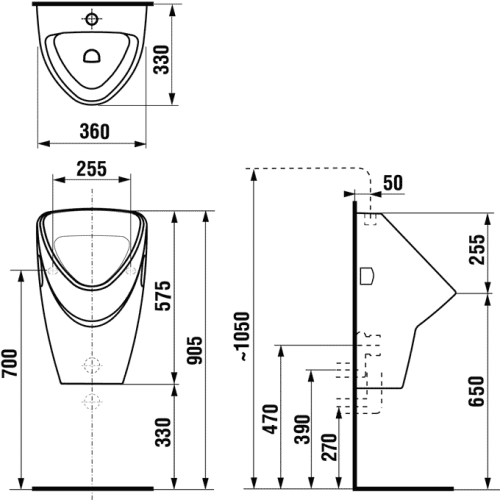 Писсуар Jika Livo 402010000001 белый, наружний монтаж