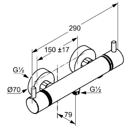 Смеситель для душа Kludi Bozz 352030538 Хром, термостатический