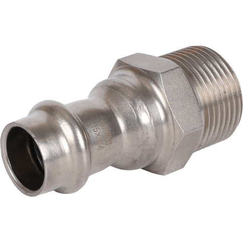 Соединитель ВПр-НР 15x3/4" пресс, нержавеющая сталь Rommer