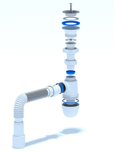 Сифон бутылочный выпуск 40 мм с гофрой 40x40/50 ANI C0115