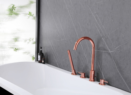 Смеситель для ванны ABBER Wasser Kreis AF8113RG на борт ванны, розовое золото