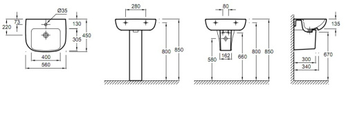 Раковина Jacob Delafon Odeon Up E4743-00 белый 650х180х450