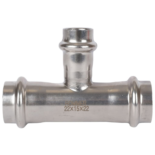 Тройник переходной ВПр 22х15х22 пресс, нержавеющая сталь Rommer