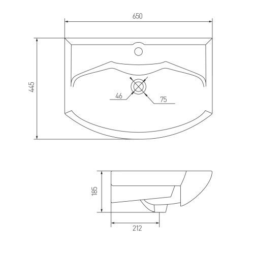 Раковина Акватон SMILE-65 мебельная 1WH207782