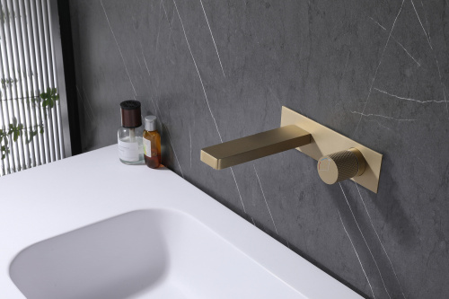 Смеситель для раковины ABBER Rund AF8712G скрытого монтажа, золото матовое