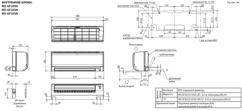 Кондиционер настенная сплит-система Mitsubishi Electric MS-GF25VA / MU-GF25VA