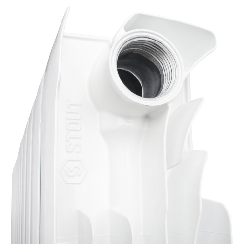 Биметаллический радиатор STOUT Space 500 - 14 секций, боковое, белый RAL 9016