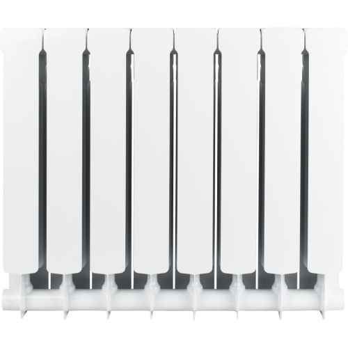 Биметаллический радиатор STOUT Space 500 - 8 секций, боковое, белый RAL 9016