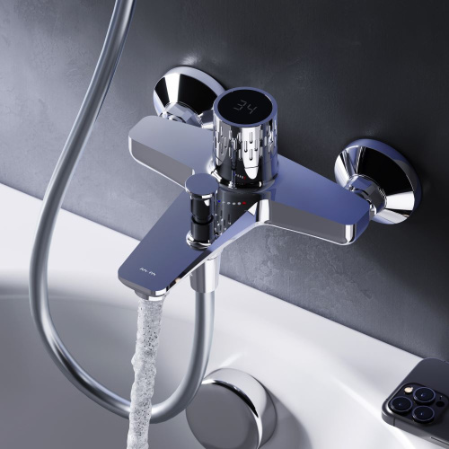 Смеситель для ванны AM.PM Gem F90A10400 с индикацией температуры, хром