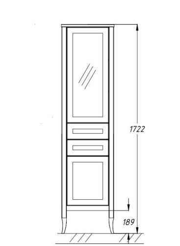 Пенал Opadiris Мираж R правый, слоновая кость 00-00000052