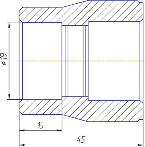 Муфта переходная Kalde 40х20 ВН полипропилен 3212-rdc-402000