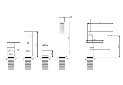 Смеситель для ванны ABBER Daheim AF8213G на борт ванны, золото матовое