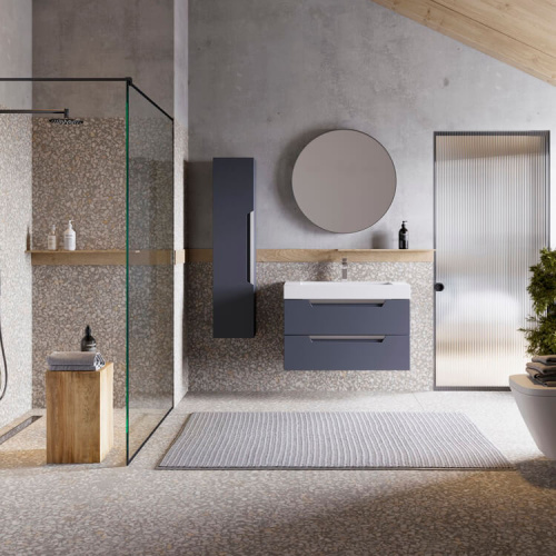 Тумба с умывальником AQWELLA Cube 90 Серый CUB0109GR