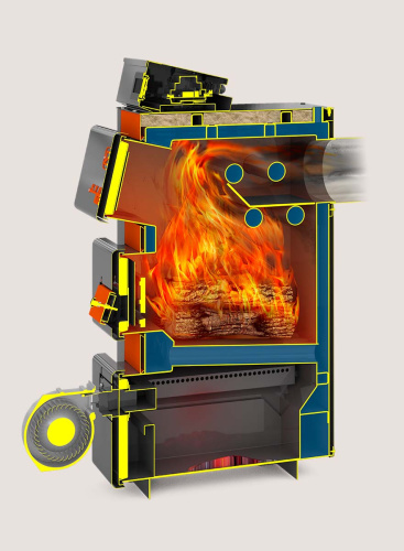 Котел твердотопливный 42кВт Теплодар КУППЕР ПРО ТУРБО-42