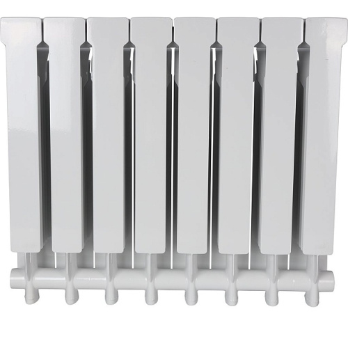 Алюминиевый радиатор STOUT VEGA 500 - 8 секции, боковое, белый RAL 9016