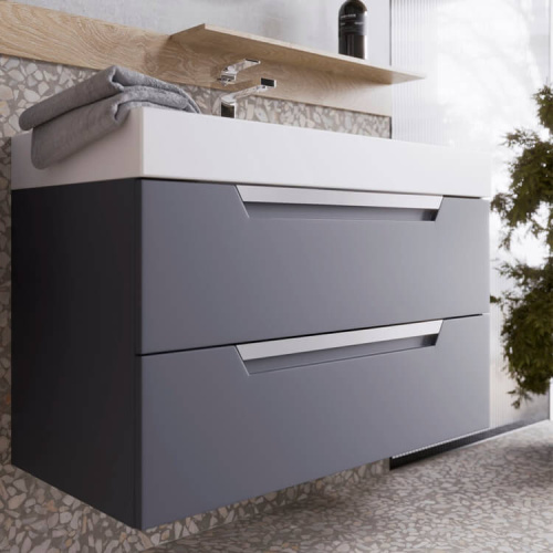 Тумба с умывальником AQWELLA Cube 90 Серый CUB0109GR