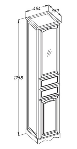 Пенал Opadiris Риспекто 40 L левый, слоновая кость Z0000006261