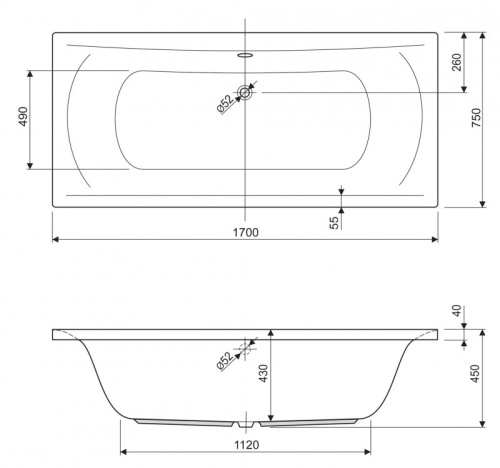 Боковая панель для акриловой ванны, левосторонняя Riho EMP-75-SP-L