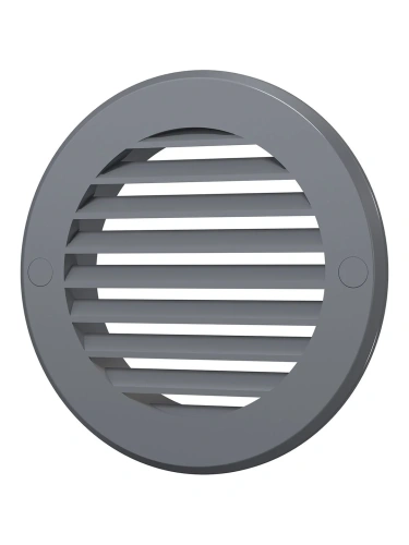 10РКН сер, Решетка наружная вентиляционная круглая D136 с фланцем D100, ASA, серая