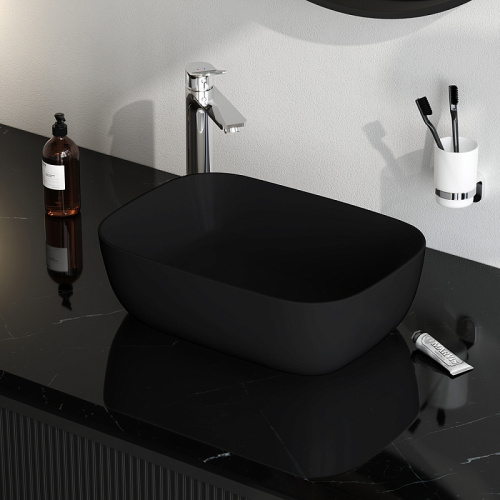 Раковина накладная 45 Am.Pm Func M8FWCC10450BM черный матовый, санфарфор