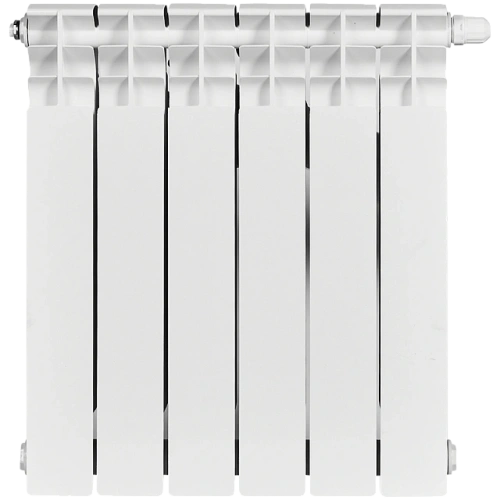 Биметаллический радиатор STOUT TITAN VENTIL 500 - 6 секций, нижнее справа, белый RAL 9016