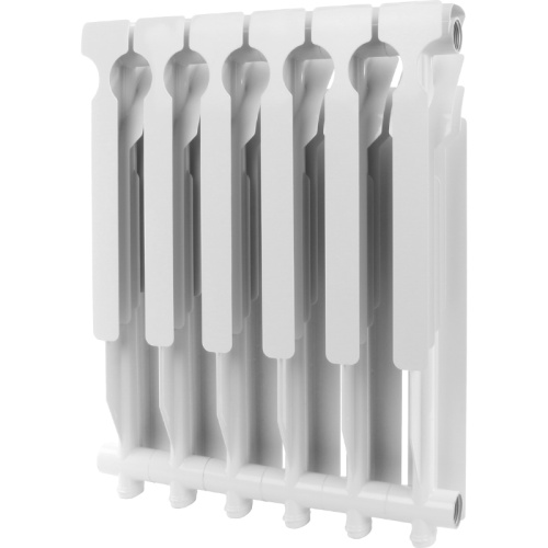 Алюминиевый радиатор Rommer Plus 500 - 12 секций, боковое, белый RAL 9016