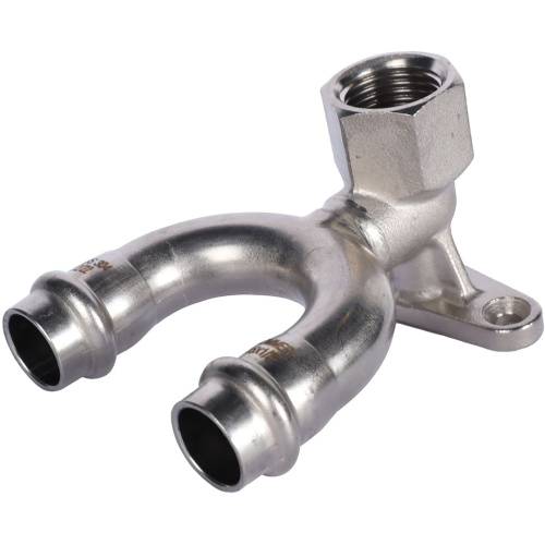 Водорозетка проходная ВПр-ВР 15х1/2" пресс, нержавеющая сталь Rommer