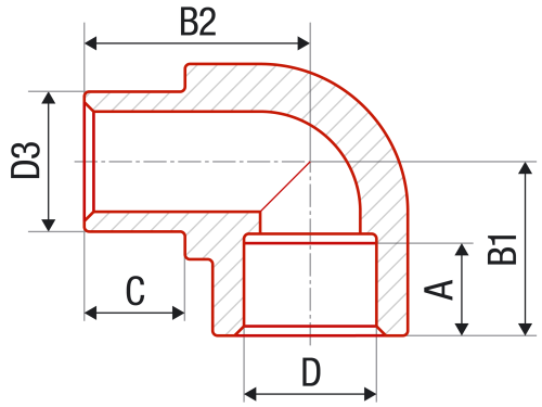 Угольник 90° ВН FV-plast 125х125 полипропилен AA204032000