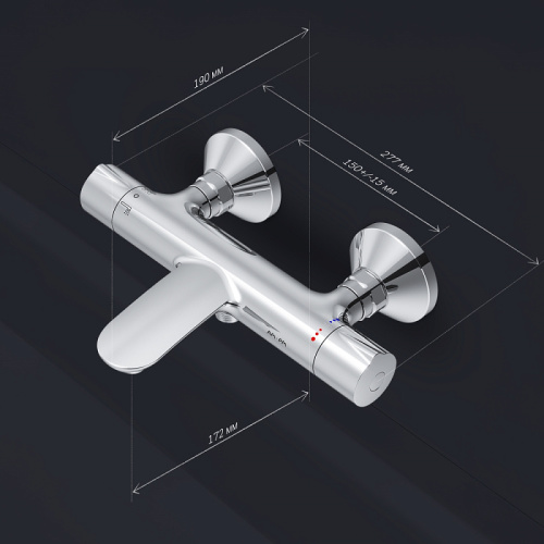 Смеситель для ванны AM.PM Like F8050000 с термостатом, хром