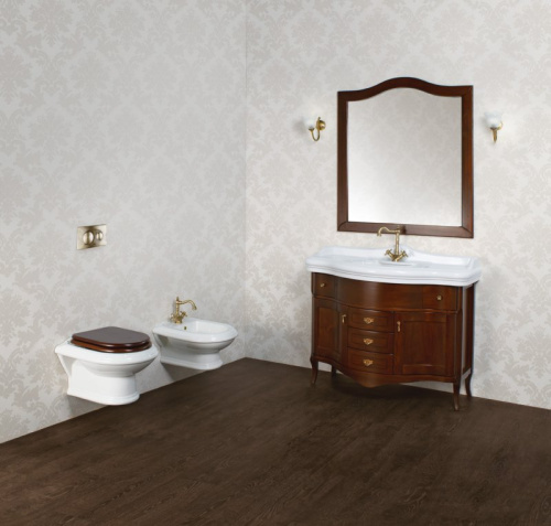 Сиденье для унитаза Cezares микролифт, орех, крепление бронза  CZR-T-163-W-S-BR