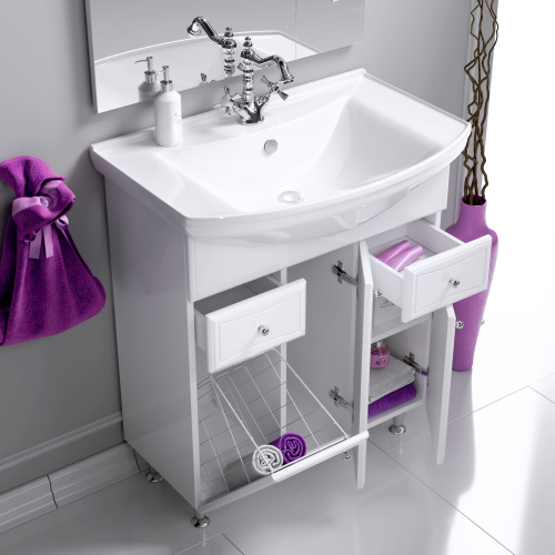 Тумба с умывальником AQWELLA Barcelona 88 Белый BA0108K