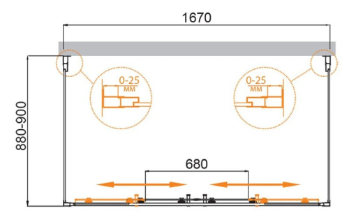 Душевой уголок 120x110 Cezares MOLVENO-AH-22-120/110-P-Cr