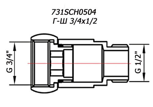 Подключение полотенцесушителя 3/4"Вx1/2"Н прямое, хром Smart