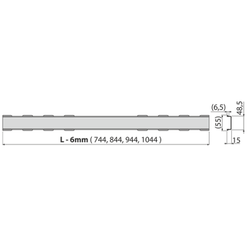 Решетка Alcaplast SOLID-850M для водоотводящего желоба, нержавеющая сталь-мат