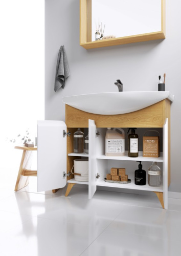 Тумба с умывальником AQWELLA Basic 106,5 Дуб золотой BAS0110DZ