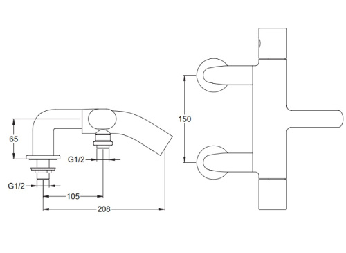 Смеситель для ванны Jacob Delafon Talan E10090RU-CP Хром, на деку ванны, излив 208мм, термостатический
