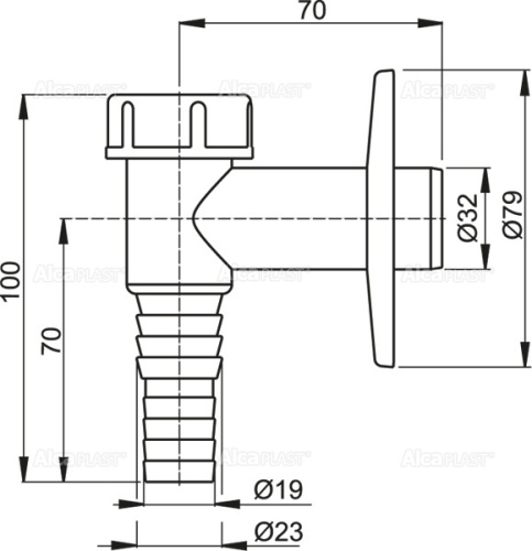 Сифон Alcaplast для стиральной машины, наружный, белый APS2