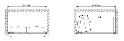Душевая дверь в нишу Cezares ECO-O-BS-90-C-Cr