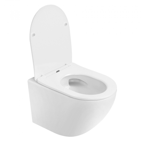 Комплект ABBER: унитаз Bequem AC1100T белый, инсталляция AC0105, клавиша AC0120MMG золото матовое